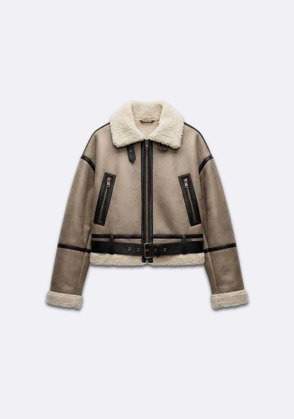 BLOUSON AVIATEUR À DOUBLURE BOUCLÉE