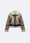 BLOUSON AVIATEUR À DOUBLURE BOUCLÉE