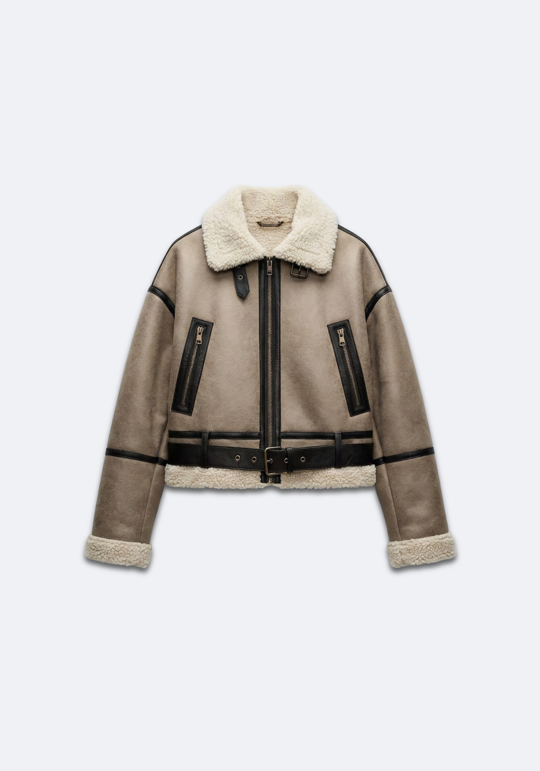 BLOUSON AVIATEUR À DOUBLURE BOUCLÉE