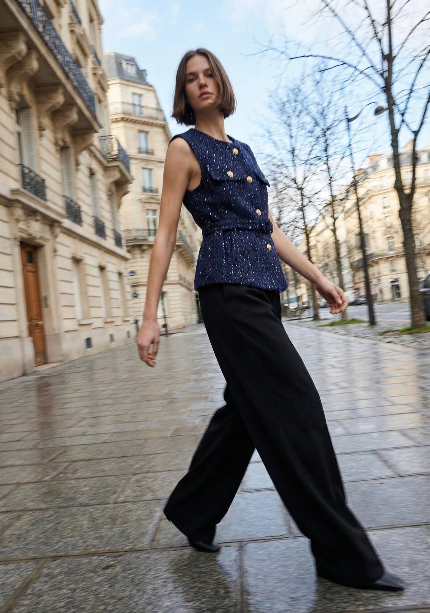 GILET TEXTURED CON CINTURA