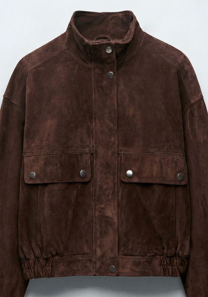 VESTE COURTE À COL MONTANT STRUCTURÉ