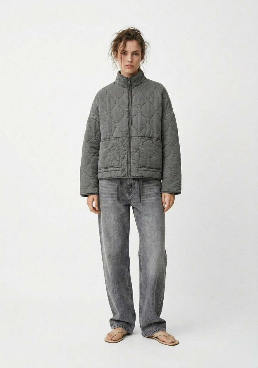 BLOUSON MATELASSÉ OVERSIZE À LIENS