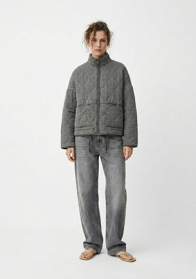 BLOUSON MATELASSÉ OVERSIZE À LIENS