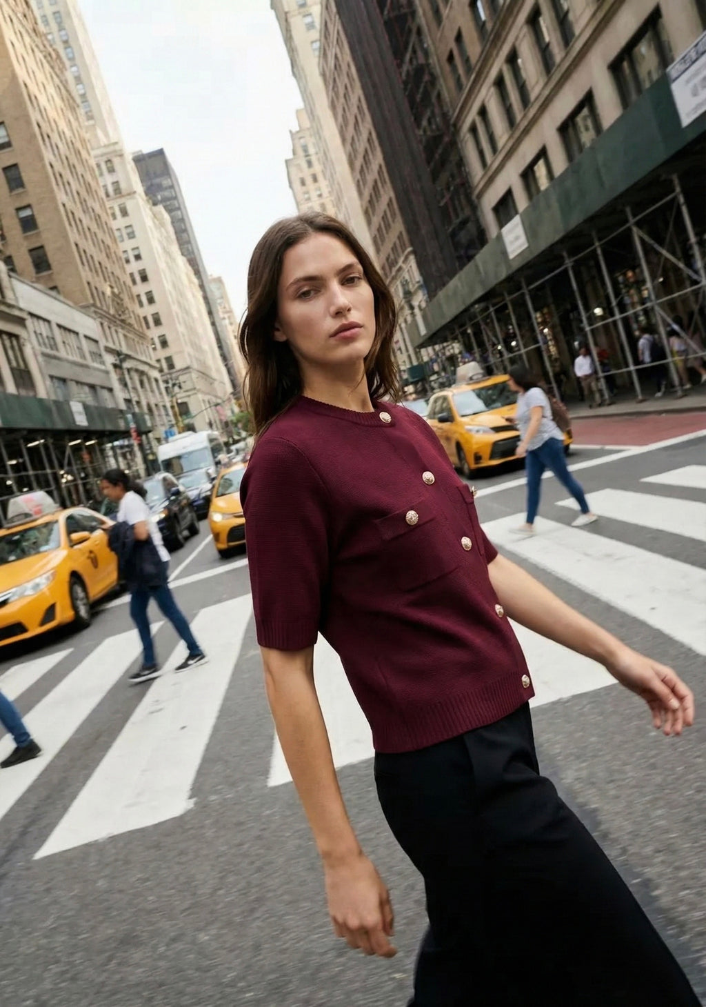 CARDIGAN MAILLE STRUCTURÉE À BOUTONS DÉCORATIFS