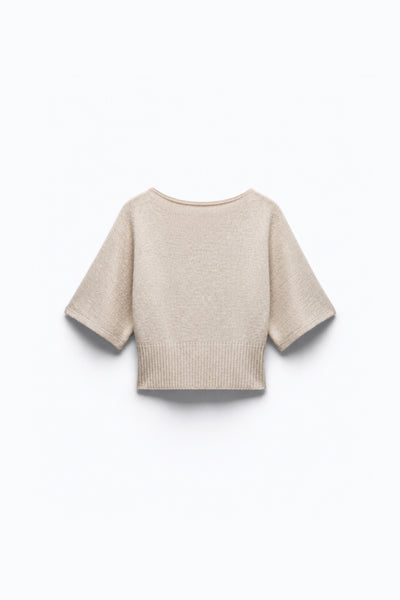 PULL COURT EN MAILLE CINTRÉ