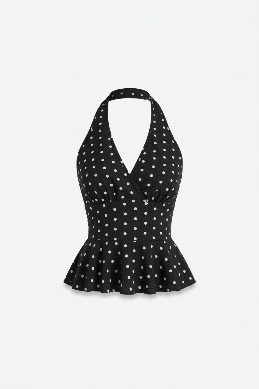 TOP À POIS DOS NU