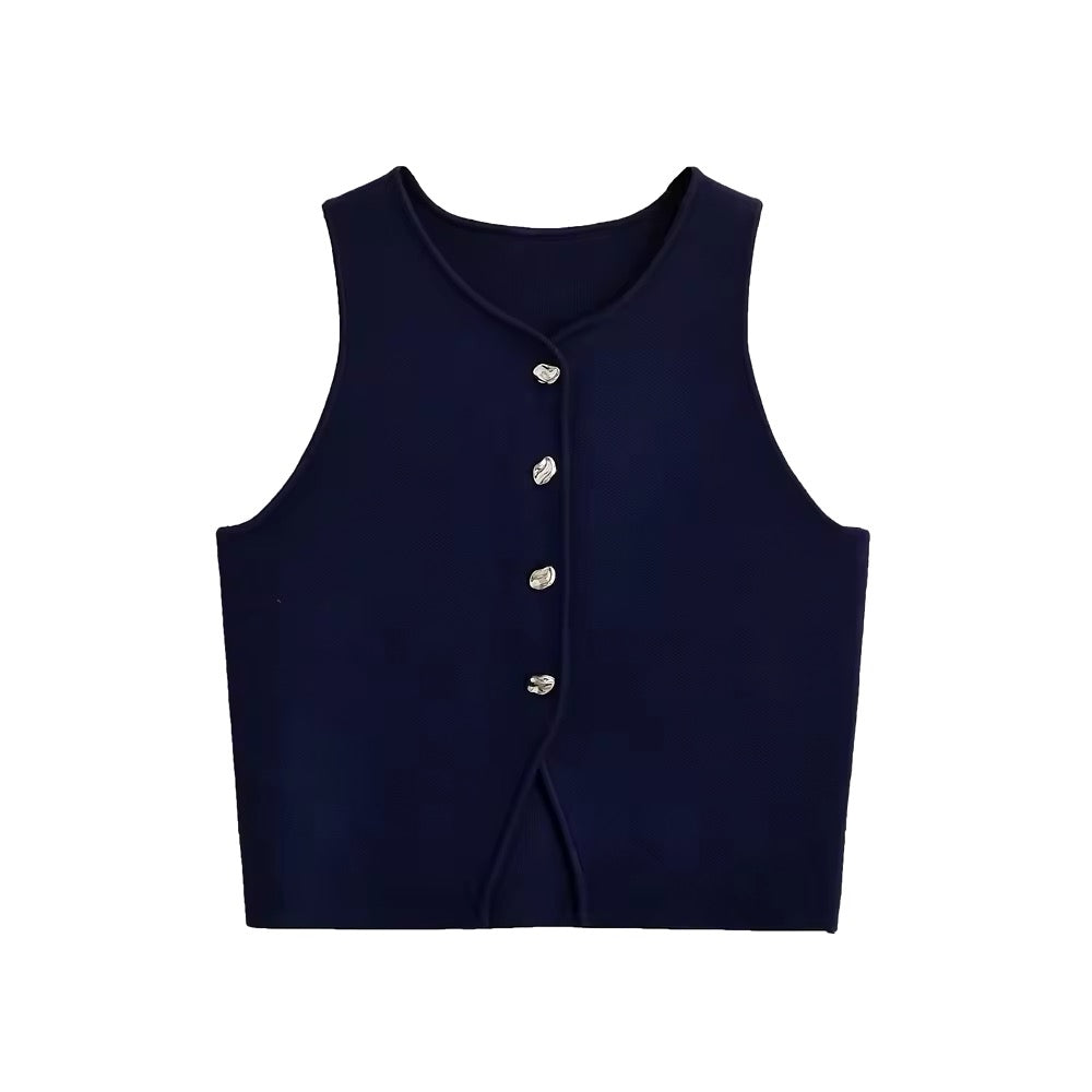 Gilet tricoté court • Femme