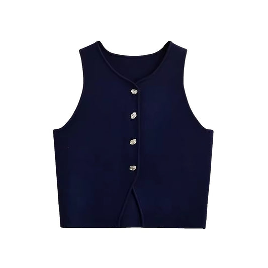 GILET STRUCTURÉ À BOUTONS MÉTALLIQUES