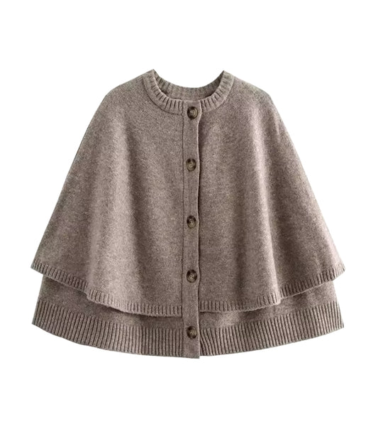 PONCHO CARDIGAN EN TRICOT