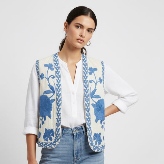 GILET RICAMATO SENZA MANICHE