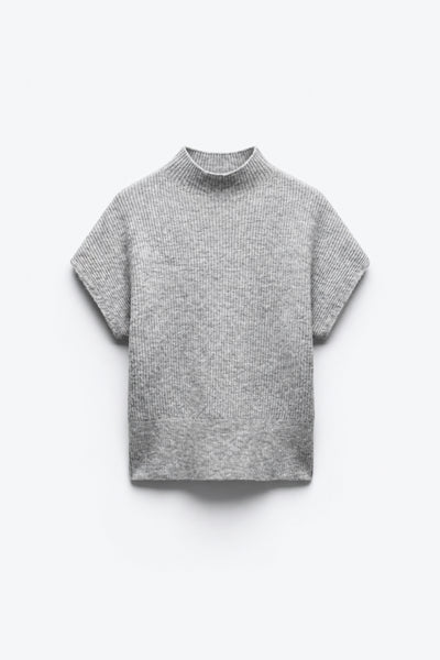 PULL EN MAILLE À COL SEMI-MONTANT