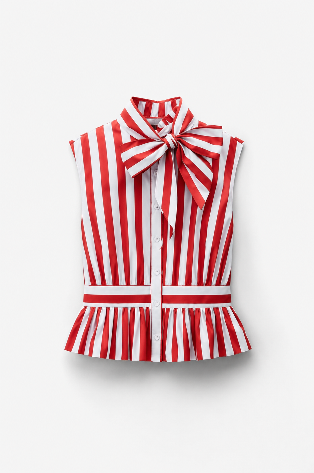 CHEMISE RAYÉE SANS MANCHES NŒUD