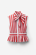 CHEMISE RAYÉE SANS MANCHES NŒUD