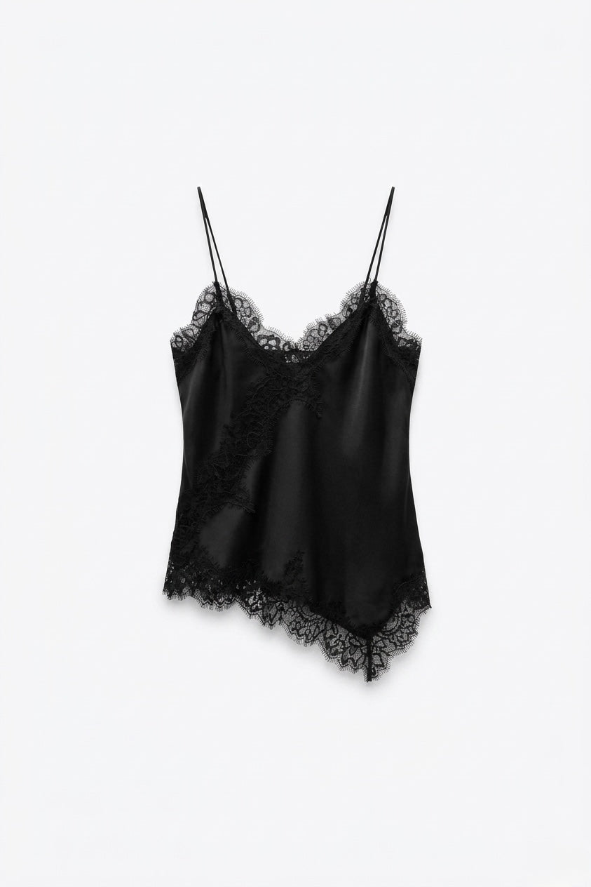 CARACO SATINÉ AVEC DÉTAILS DENTELLE