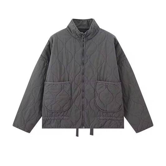 GIACCA TRAPUNTATA CON COLLO LUNGO