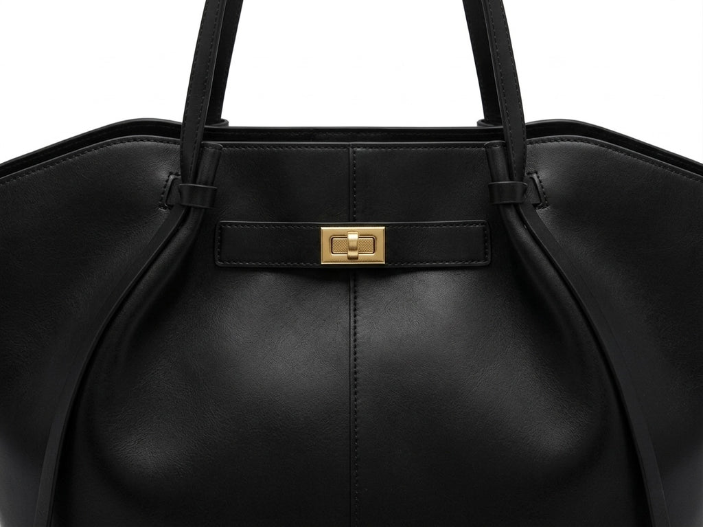 SAC CABAS À FERMOIR MÉTALLIQUE