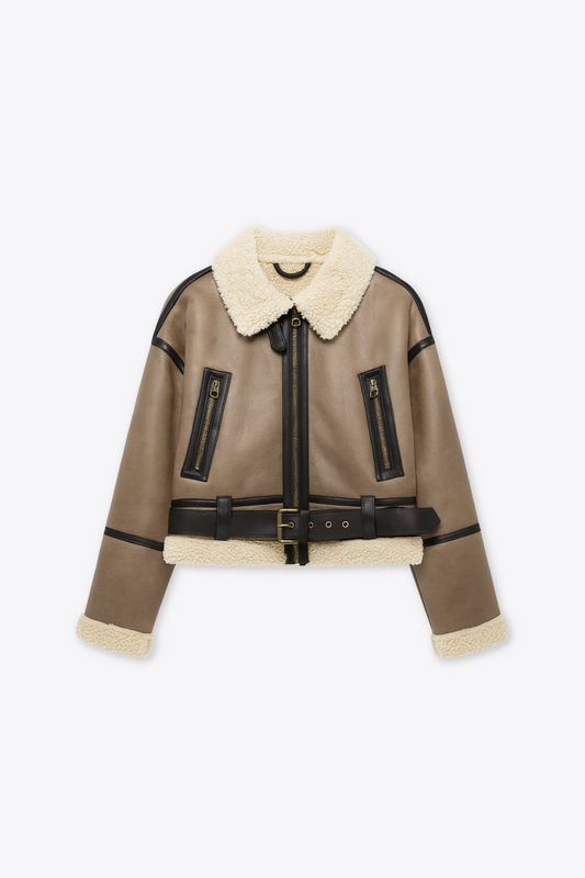 BLOUSON AVIATEUR À DOUBLURE BOUCLÉE