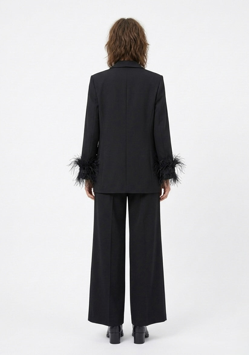 BLAZER LONG AVEC DÉTAILS PLUMES