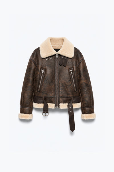 BLOUSON AVIATOR CEINTURÉ À ZIP