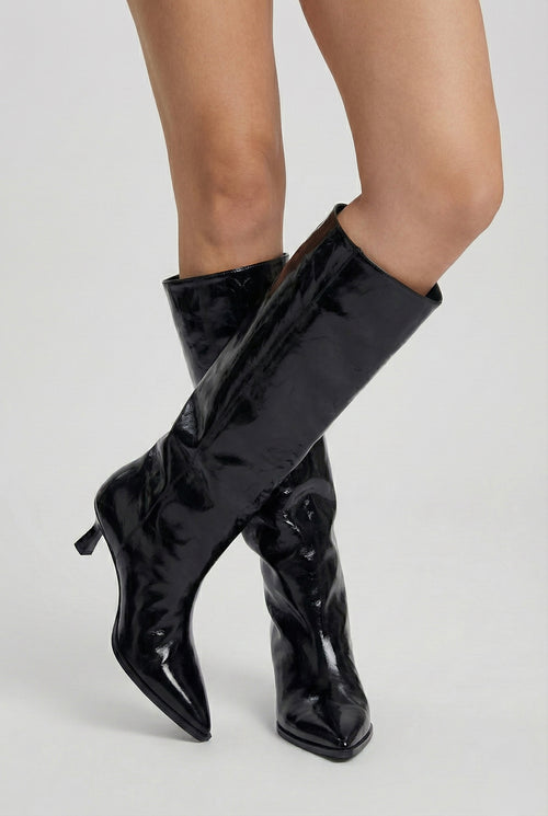 BOTTES HAUTES À TALON FIN BRILLANT