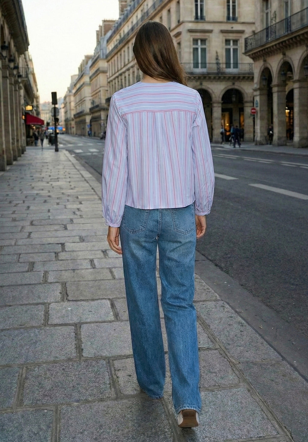 BLOUSE RAYÉE À DOUBLE NOEUD