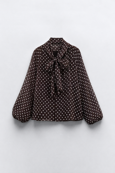 BLOUSE AMPLE À MOTIF POIS