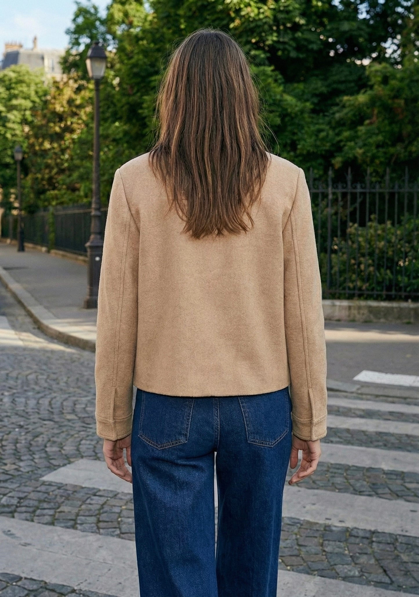VESTE EFFET LAINE À POCHES PLAQUÉES