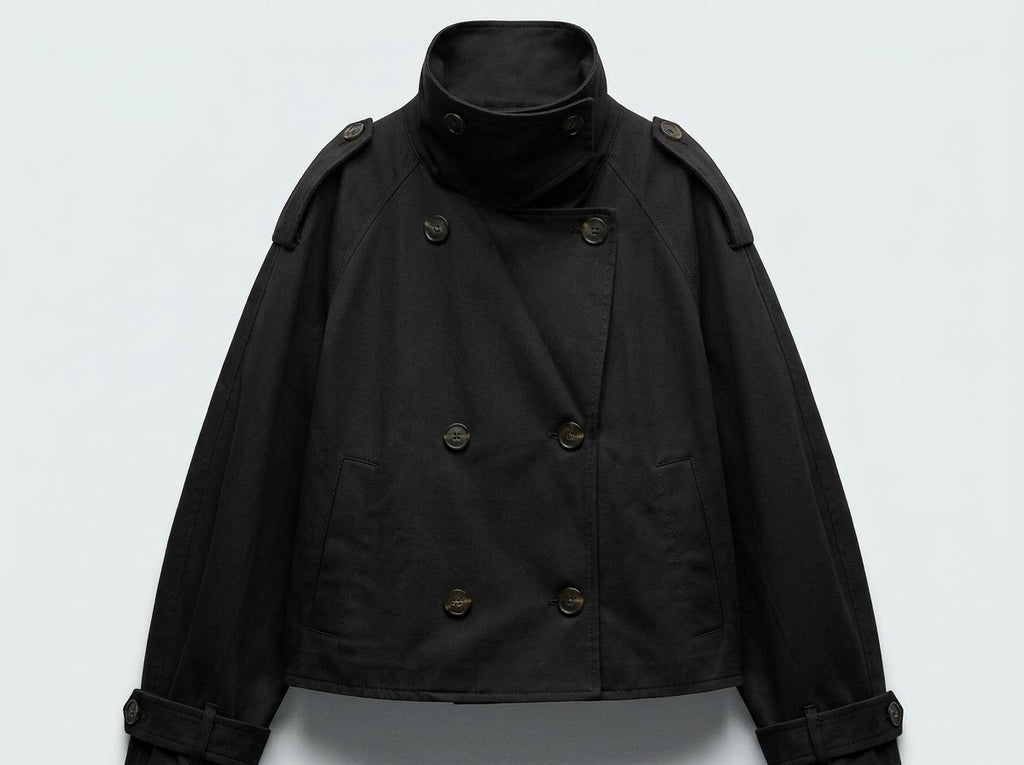 VESTE COURTE CROISÉE STYLE TRENCH