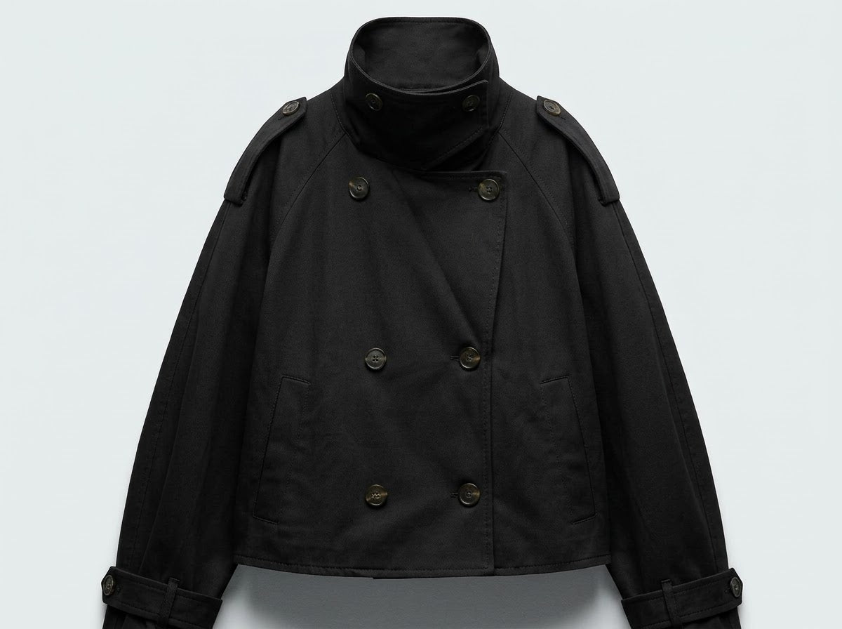 VESTE COURTE CROISÉE STYLE TRENCH