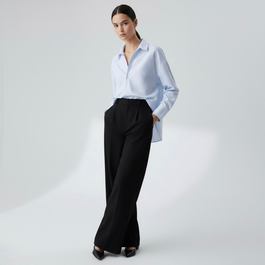 CHEMISE OVERSIZE À RAYURES FINES