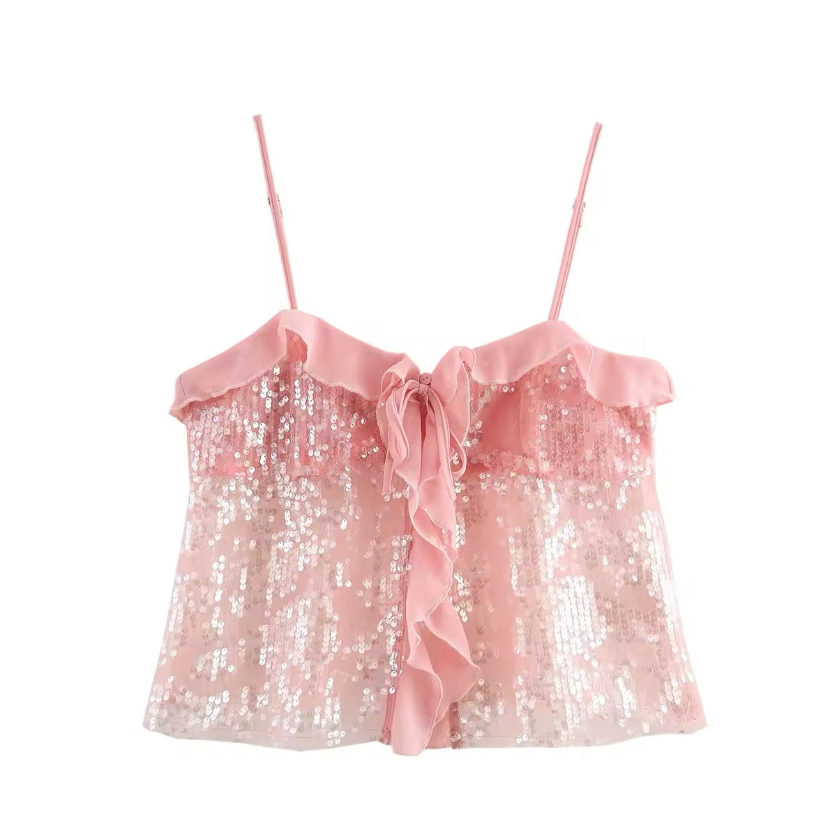TOP À VOLANTS AVEC PAILLETTES