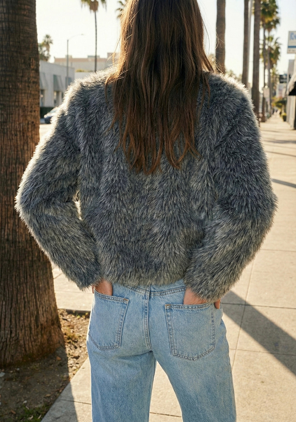 VESTE TEXTURÉE EFFET FOURRURE