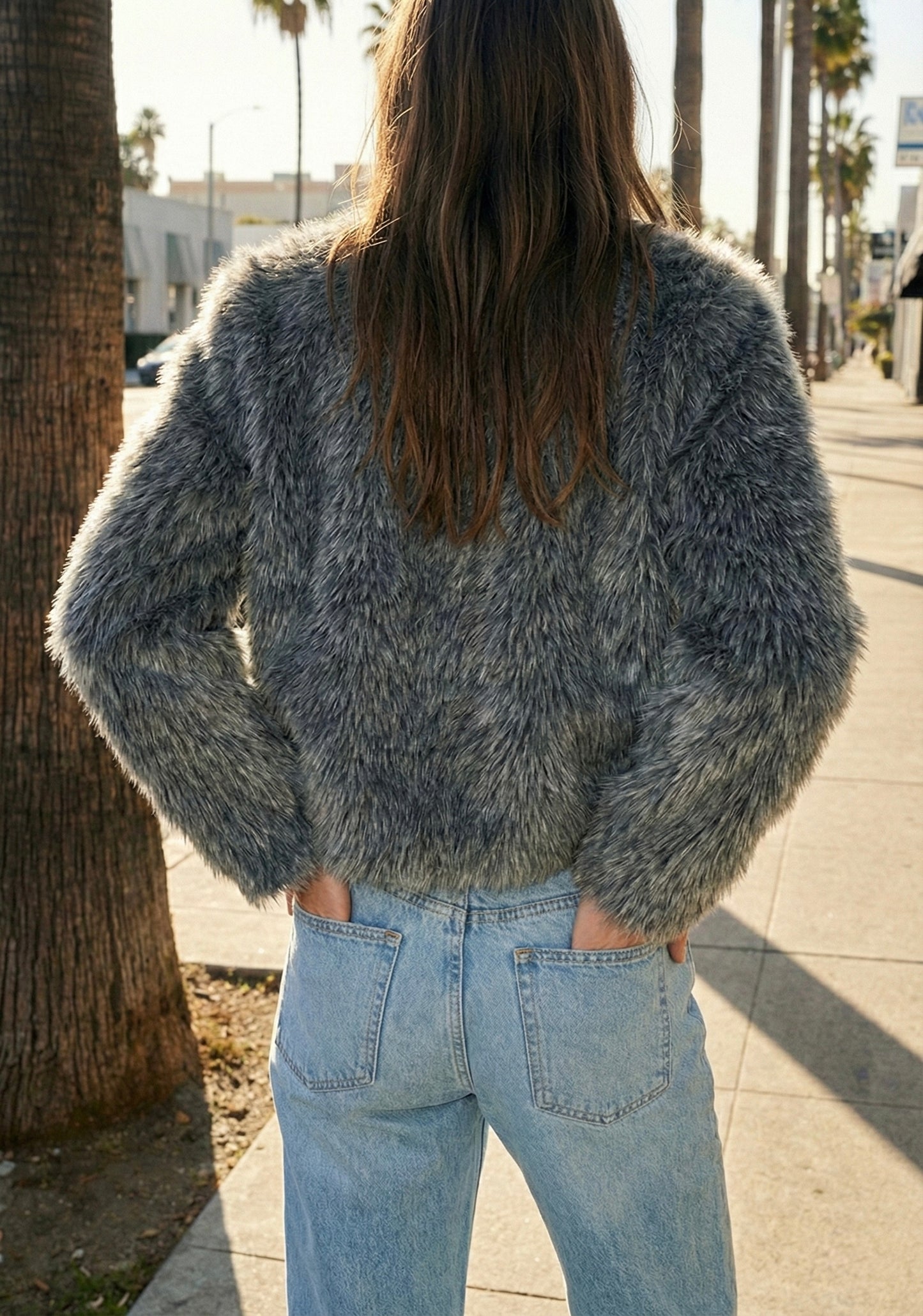 VESTE TEXTURÉE EFFET FOURRURE