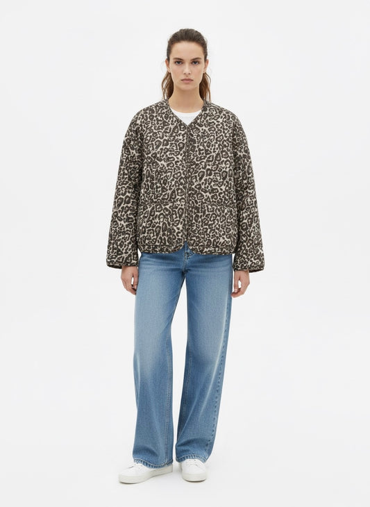 VESTE MATELASSÉE IMPRIMÉ LÉOPARD