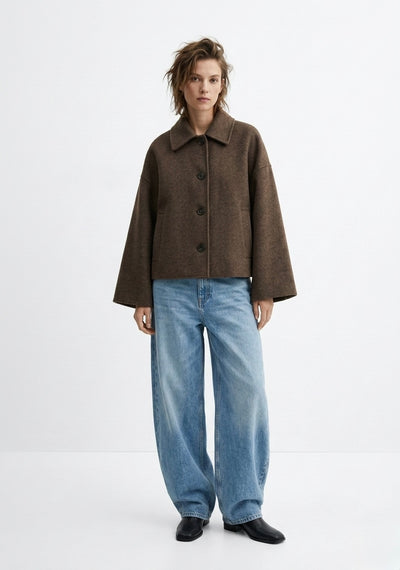 MANTEAU DROIT EFFET LAINE