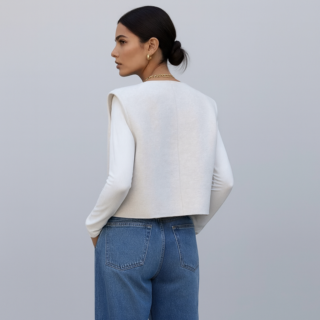 GILET STRUCTURÉ À BOUTONS MÉTALLISÉS