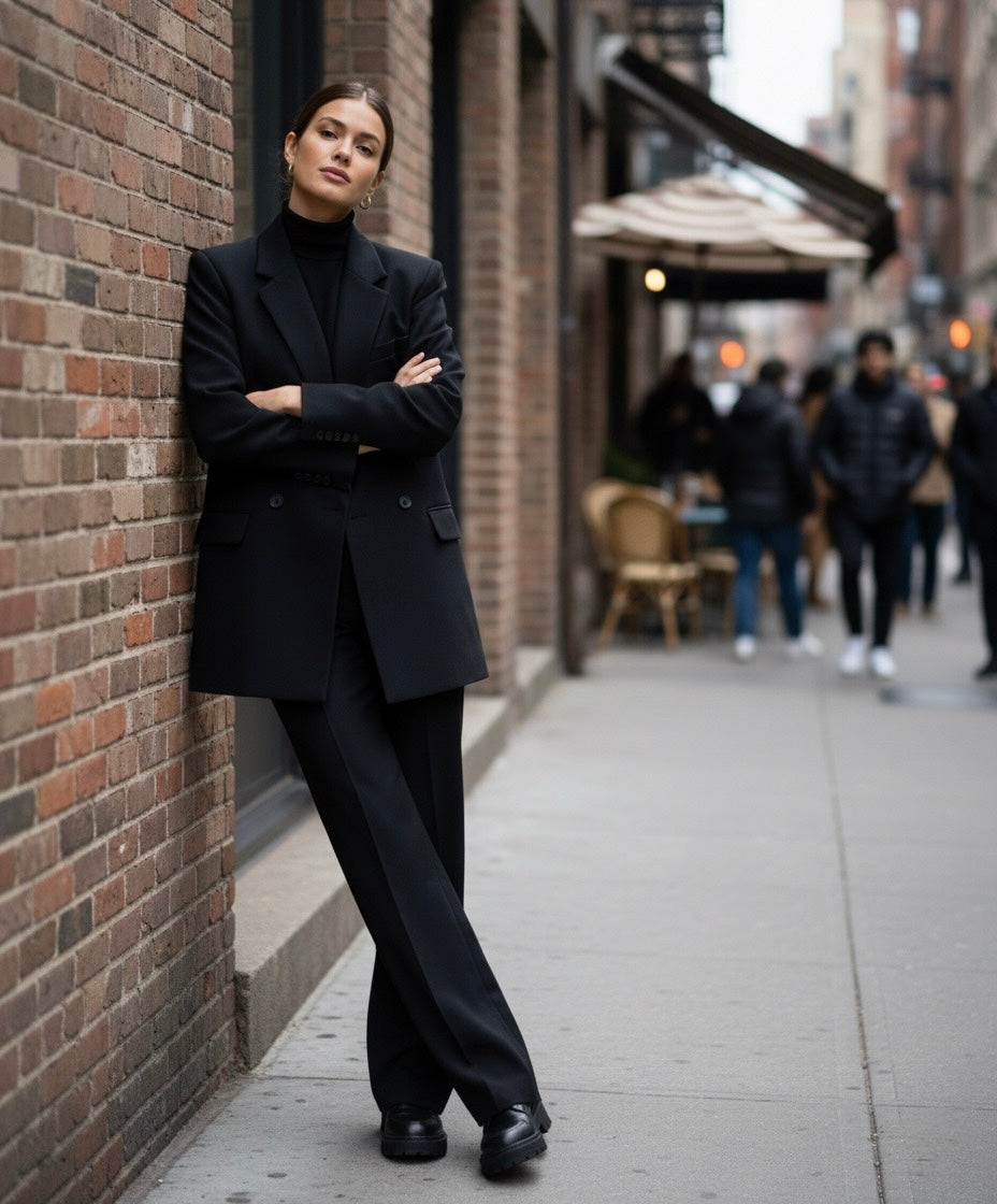 BLAZER LONG À DOUBLE BOUTONNAGE