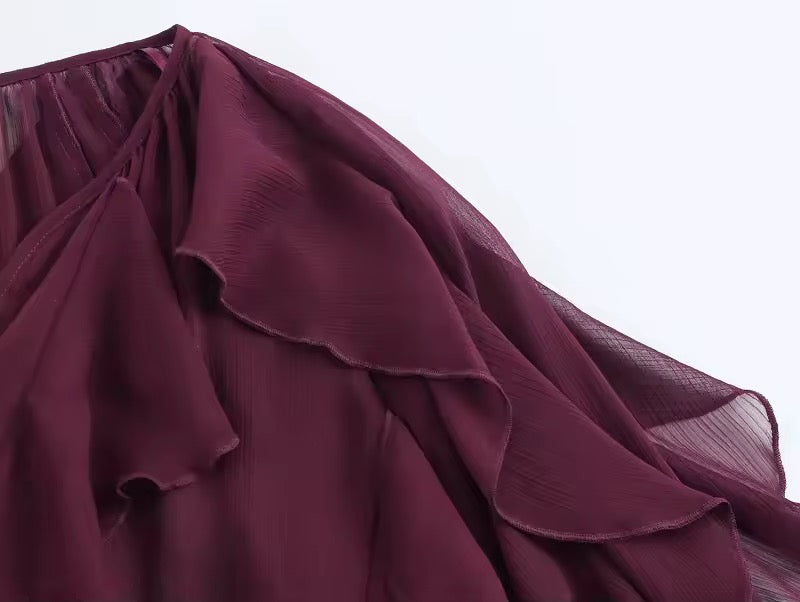 BLOUSE À VOLANTS