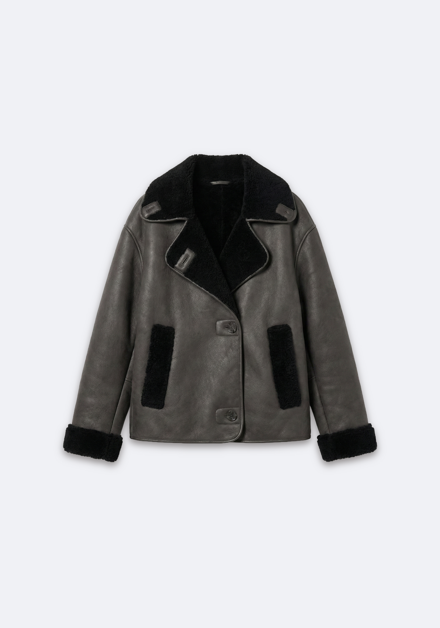 VESTE DROITE À COL LARGE ET PANNEAUX TEXTURÉS