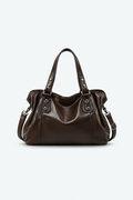 SAC CABAS EN CUIR PU AVEC ANSES CLOUTÉES