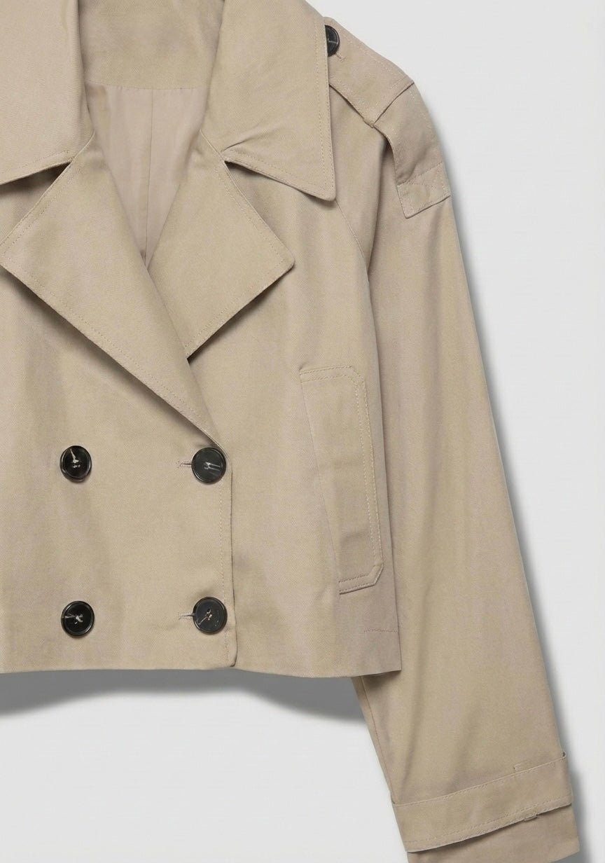 TRENCH-COAT CROISÉE À ÉPAULETTES