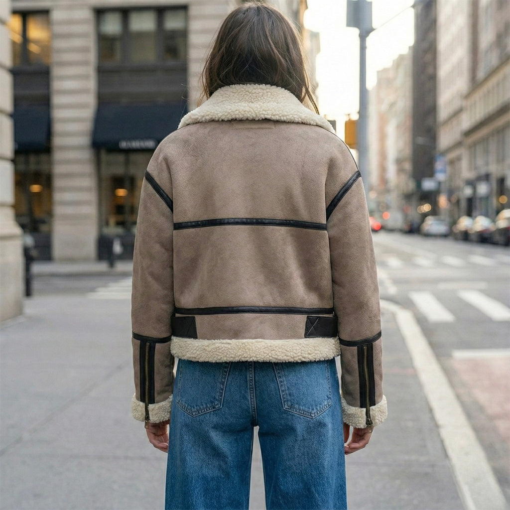 BLOUSON AVIATEUR À DOUBLURE BOUCLÉE