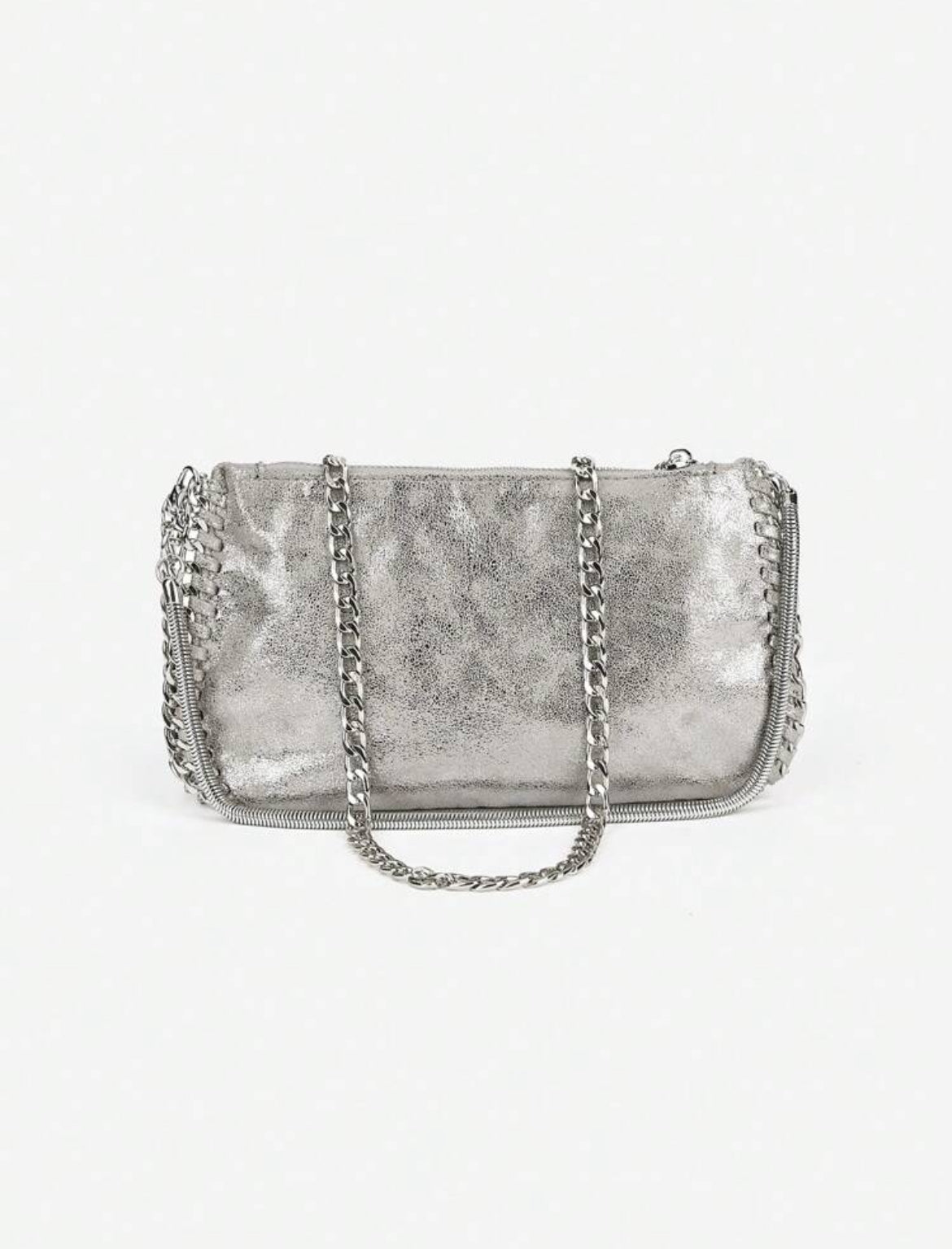 POCHETTE MÉTALLIQUE EN CUIR PU