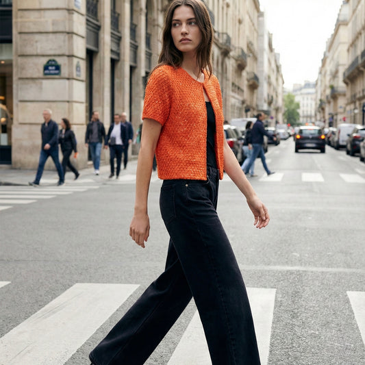 TOP EN MAILLE À SEQUINS