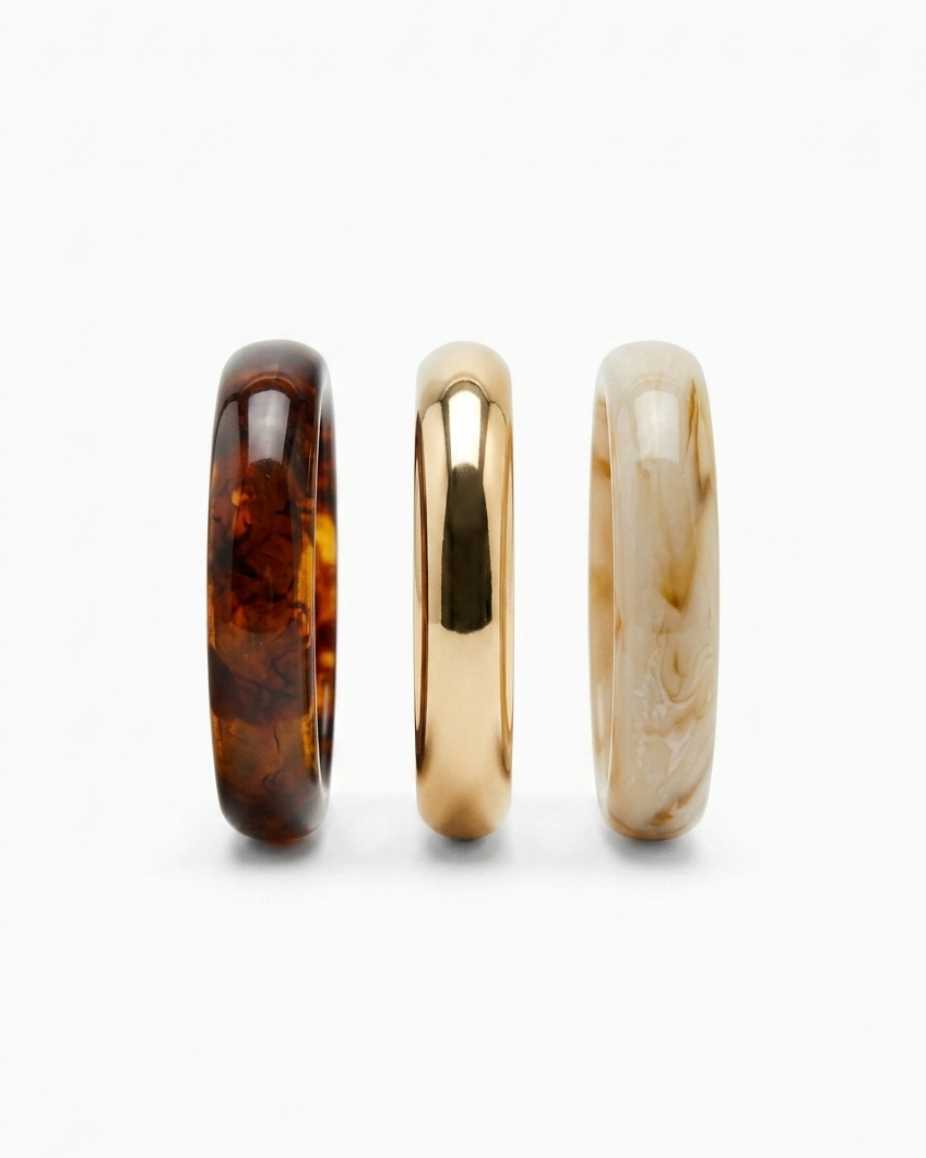 TRIO DE BRACELETS JONCS BOMBÉS