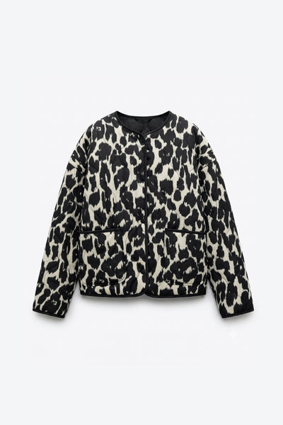 VESTE MATELASSÉE À IMPRIMÉ LÉOPARD