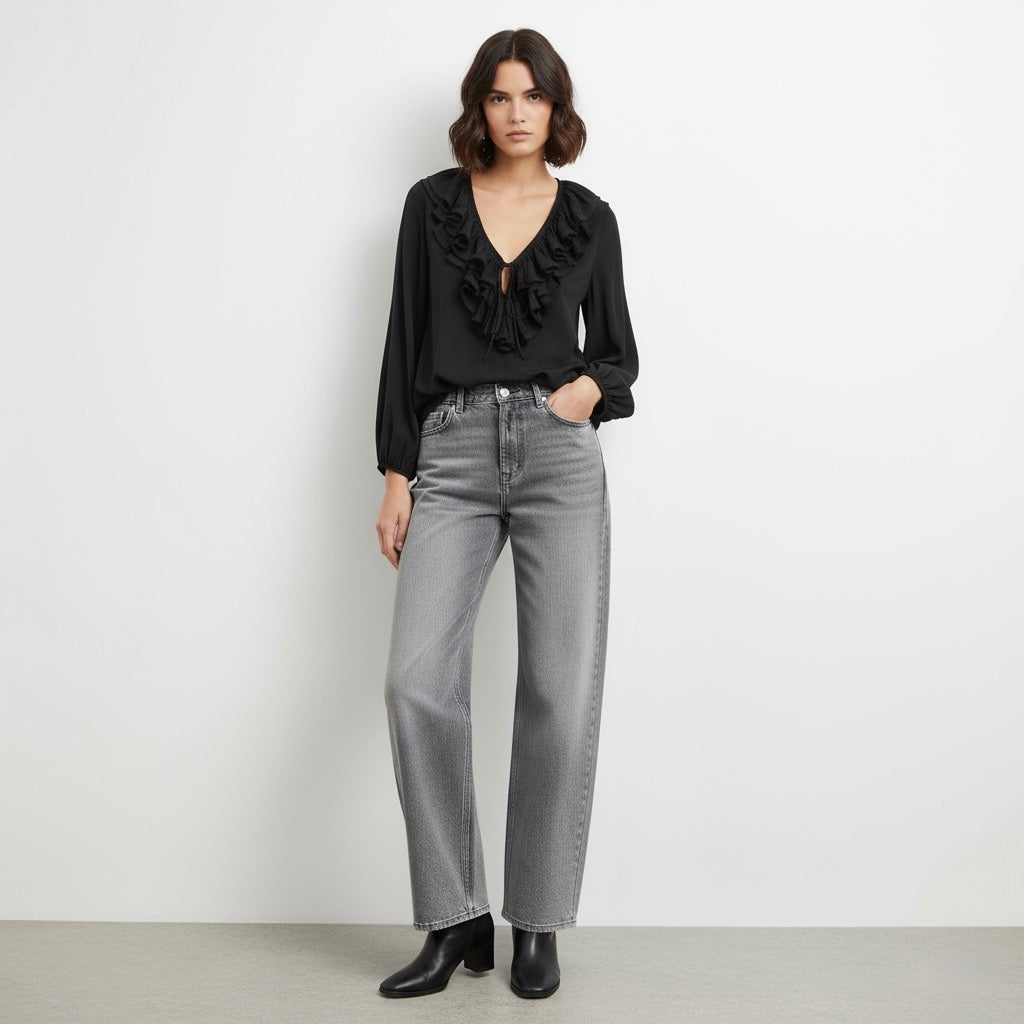 CHEMISIER À VOLANTS