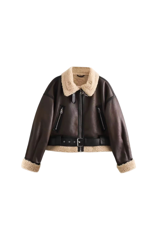 BLOUSON AVIATOR CEINTURÉ À ZIP