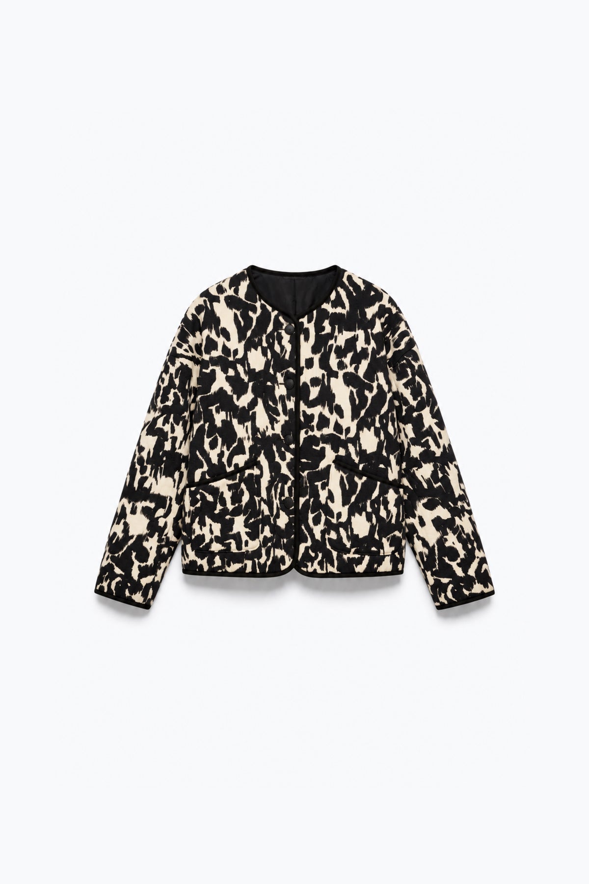 LEOPARD PRINT QUILTED JACKET