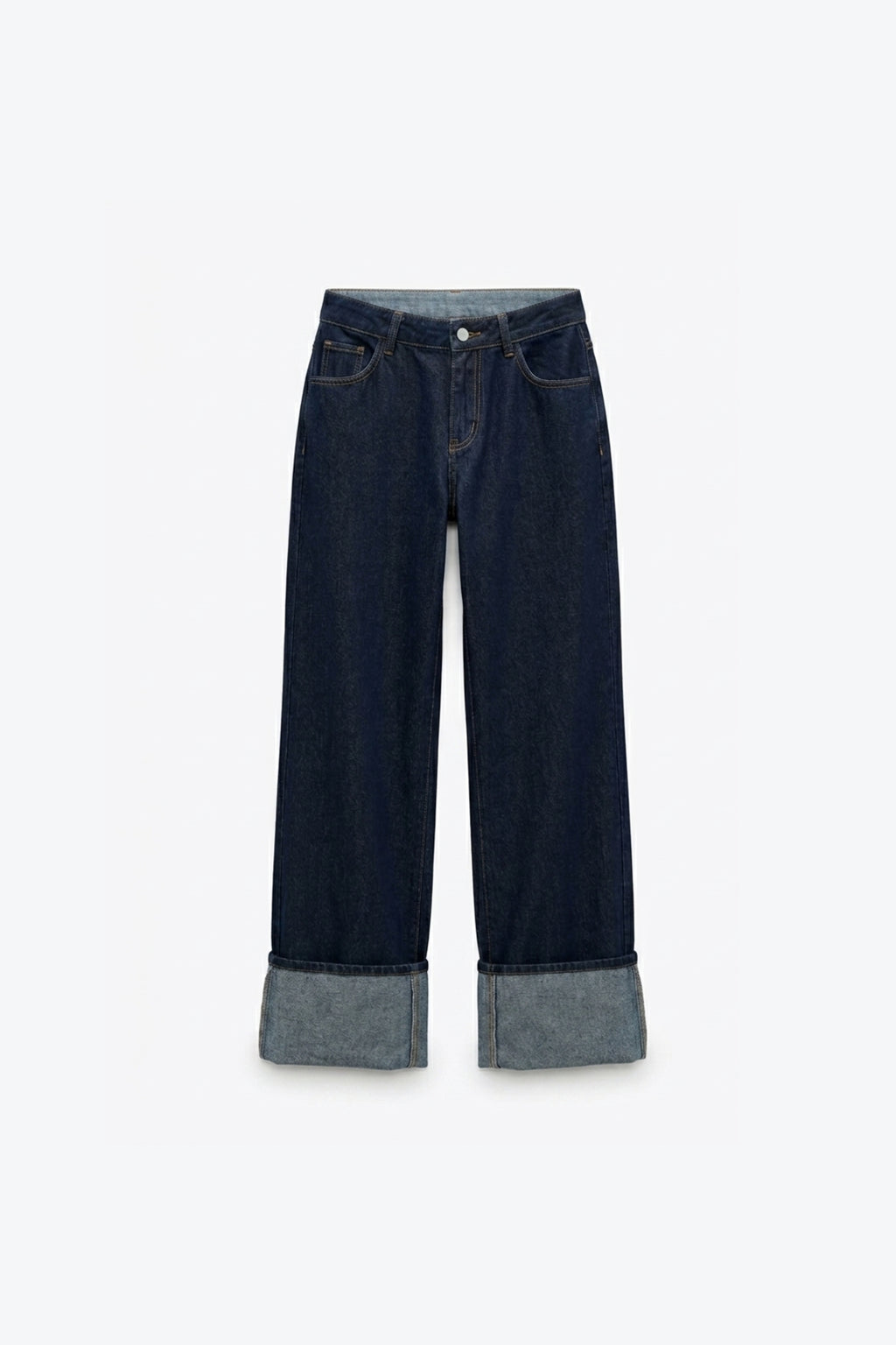 JEANS LARGE À GRAND REVERS